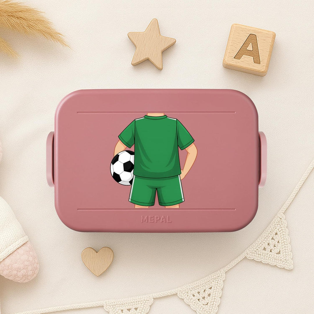 printplanet® Personalisierbare Brotdose „Layout Trikot Grün“ – Lunchbox/Bento Box von Mepal – mit ei