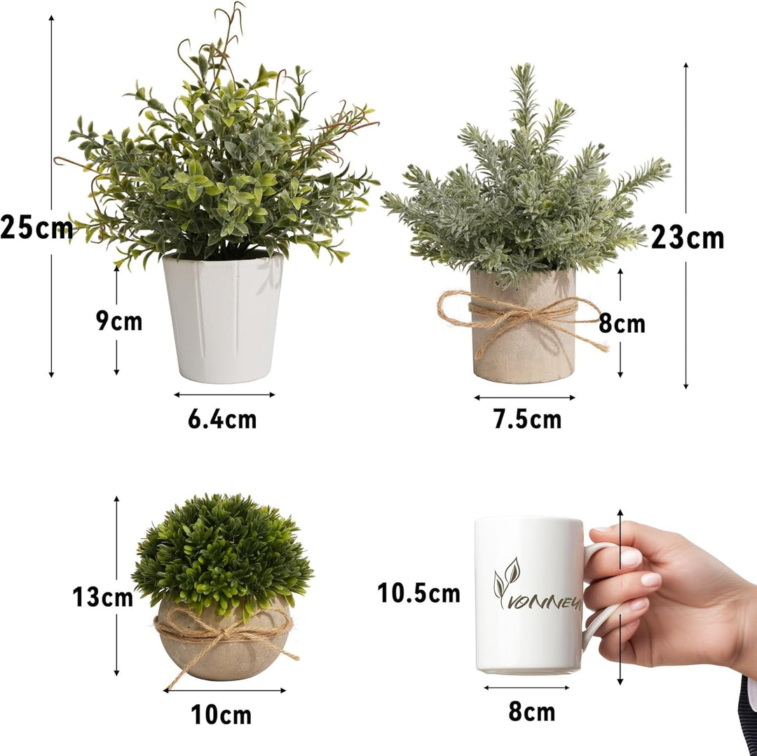 4 Stück Künstliche Pflanzen, Kunstpflanze Klein für Home Decoration, Künstliche Pflanzen wie echt fü