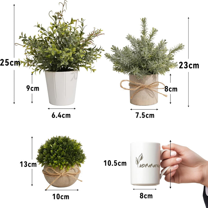4 Stück Künstliche Pflanzen, Kunstpflanze Klein für Home Decoration, Künstliche Pflanzen wie echt fü
