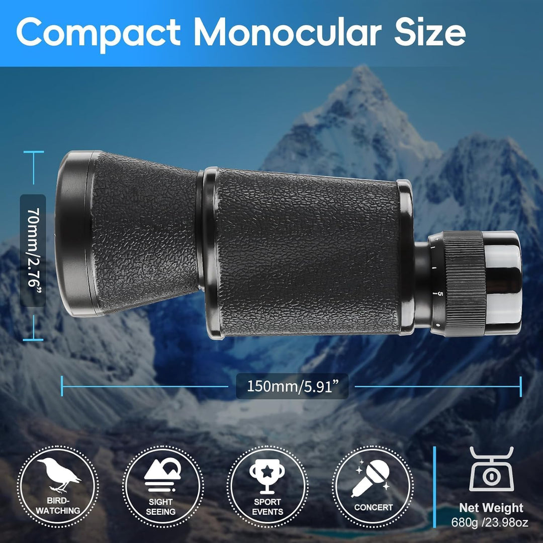 10x40 Monokular BAK4 Prisma Kleines Monokular mit mehrfach beschichteter Linse, wasserdichtes Kompak