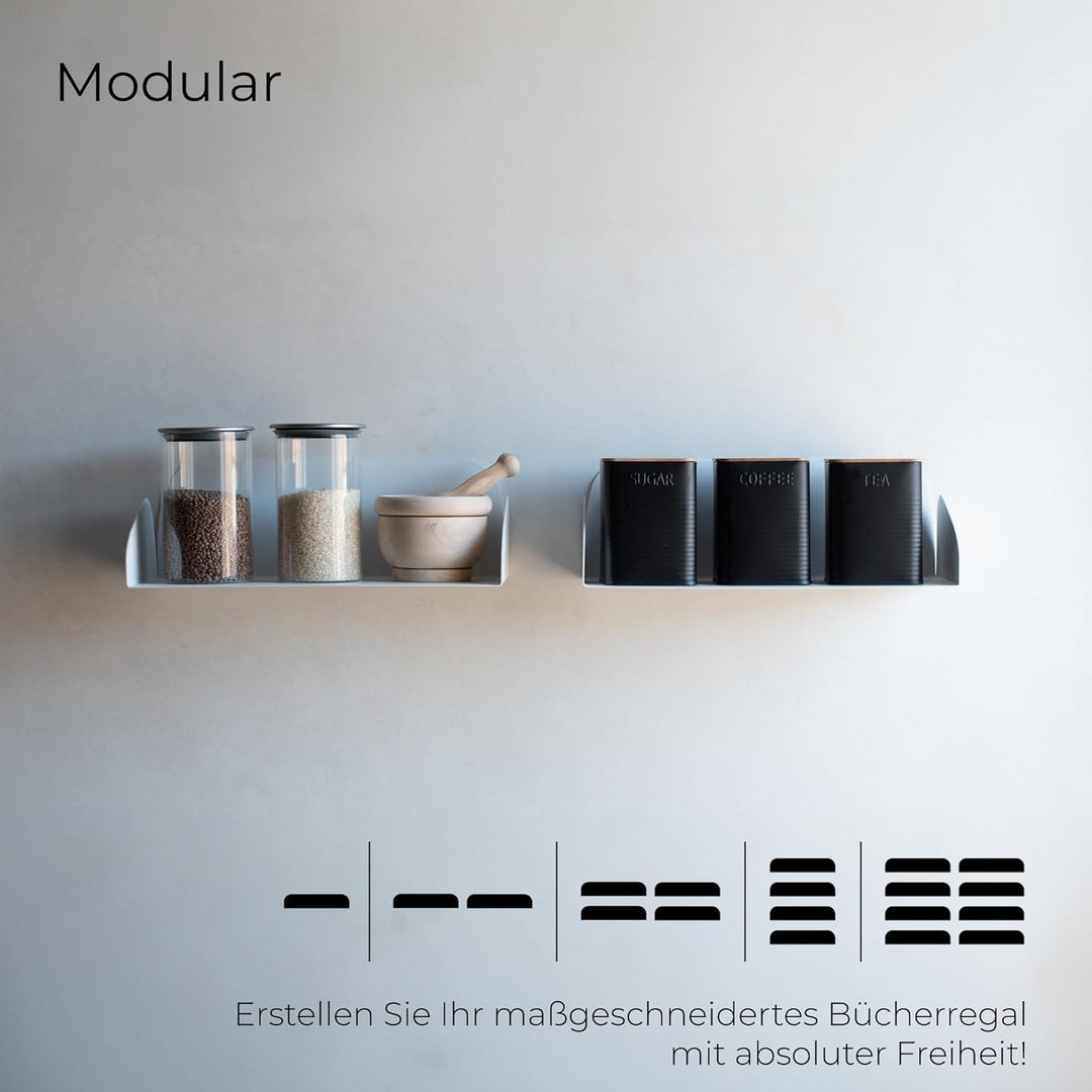 MILUKA Set 2 Wandregal Weiss 40 X 16 cm | Bücherregal Wand Ideal für Regal Wand Deko, Kinderzimmer D