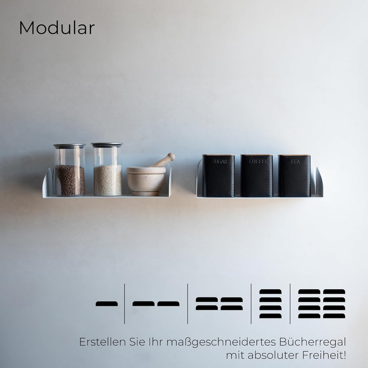 MILUKA Set 2 Wandregal Weiss 40 X 16 cm | Bücherregal Wand Ideal für Regal Wand Deko, Kinderzimmer D