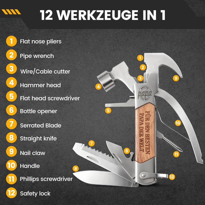 Geschenke für Männer, 12 in 1 Multitool Gadgets für Papa Geschenk, Adventskalender Füllung Männer, G