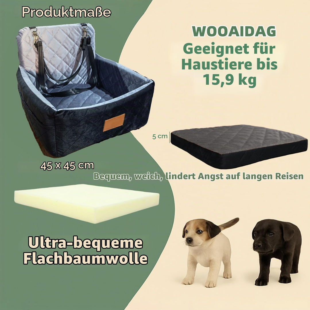 Hunde Autositz Für Mittlere Hunde,Hundesitz Auto Rückbank,Waschbares Hundebett Auto Rückbank Mit Dic