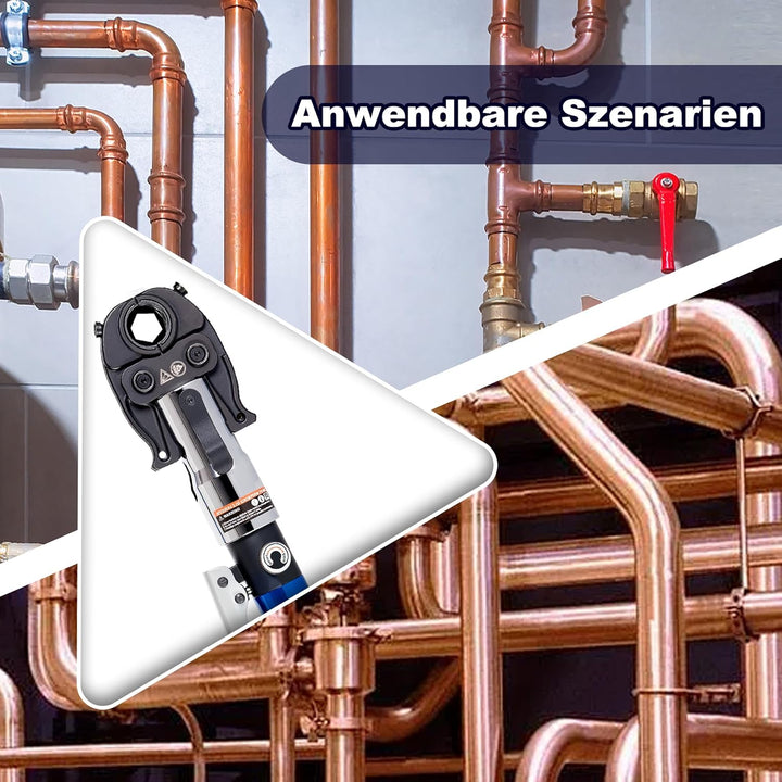 AMZCNC Profi Presszange (hydraulisch) Presswerkzeug V-Kontur(SC-Kontur) 12-15-18-22-28 Set Presswerk
