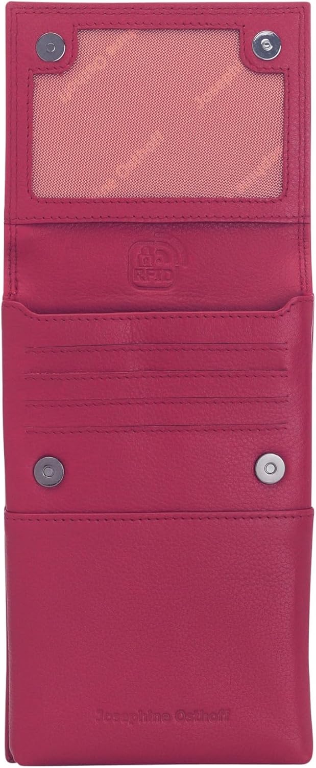 Handy Umhängetasche mit Karten- und Sichtfach, handgemacht aus 100% Echtleder, Crossbody Schultergur