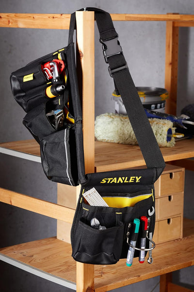Stanley Werkzeuggürtel verstellbar mit Nageltaschen, Bandmasstasche, Hammerhalter und zahlreichen Be