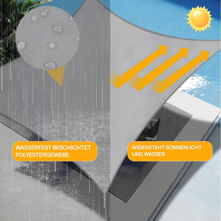Shade&amp;Beyond Sonnensegel Wasserdicht Rechteckig 2 x 2 m Wetterschutz Sonnenschutz Sunsegel PES-Polye