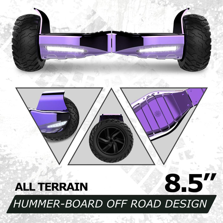 GeekMe Hoverboards Offroad 8.5 Zoll, SUV Hoverboards mit APP, Bluetooth Lautsprecher, Doppelmotor, L