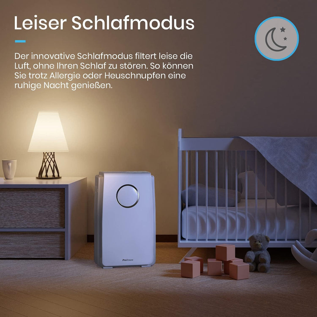 Luftreiniger von Pro Breeze mit True HEPA Luftfilter für Allergiker, Air Purifier für bis zu 40m², C