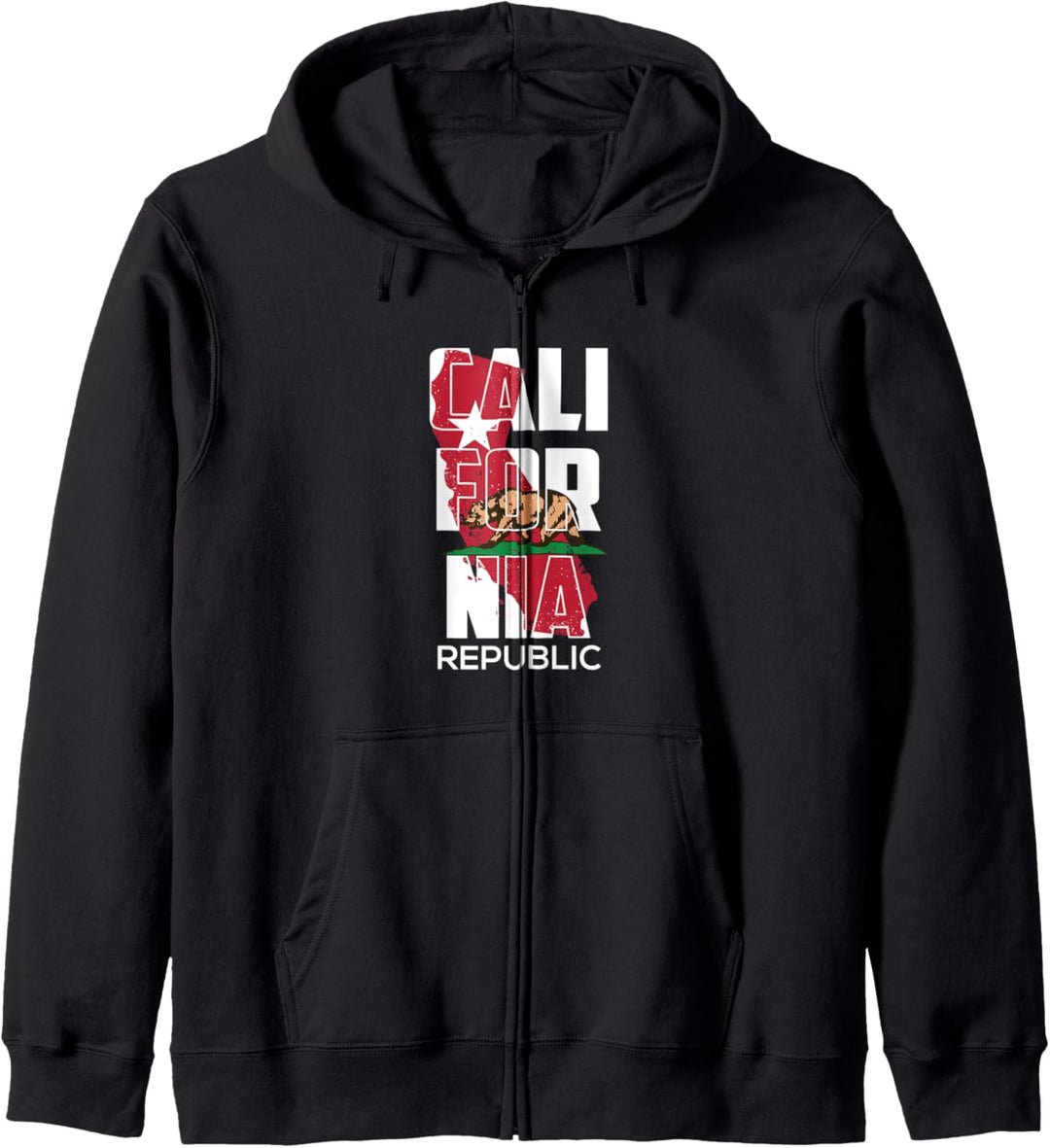 California Funny Republic Vintage USA Flag Bear Retro Fan Kapuzenjacke