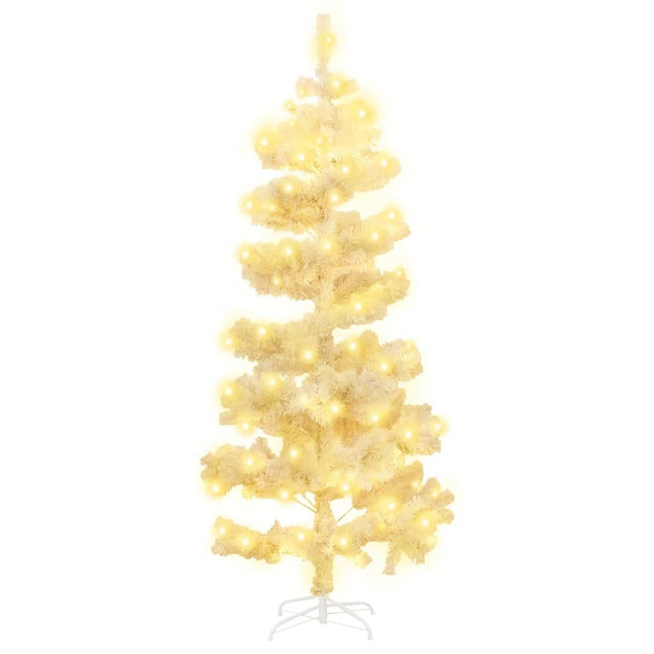 vidaXL Spiral-Weihnachtsbaum mit Beleuchtung und Ständer Weiss 180 cm Weiss 180 x 95 cm, Weiss 180 x