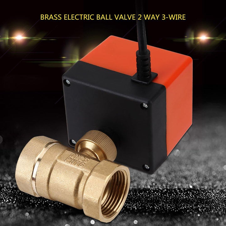 AC 220 V Messing Elektrische Motorisierte Kugelhahn 2 Way 3-Wire 1,6 Mpa Gewinde DN15 DN25 (DN25), D