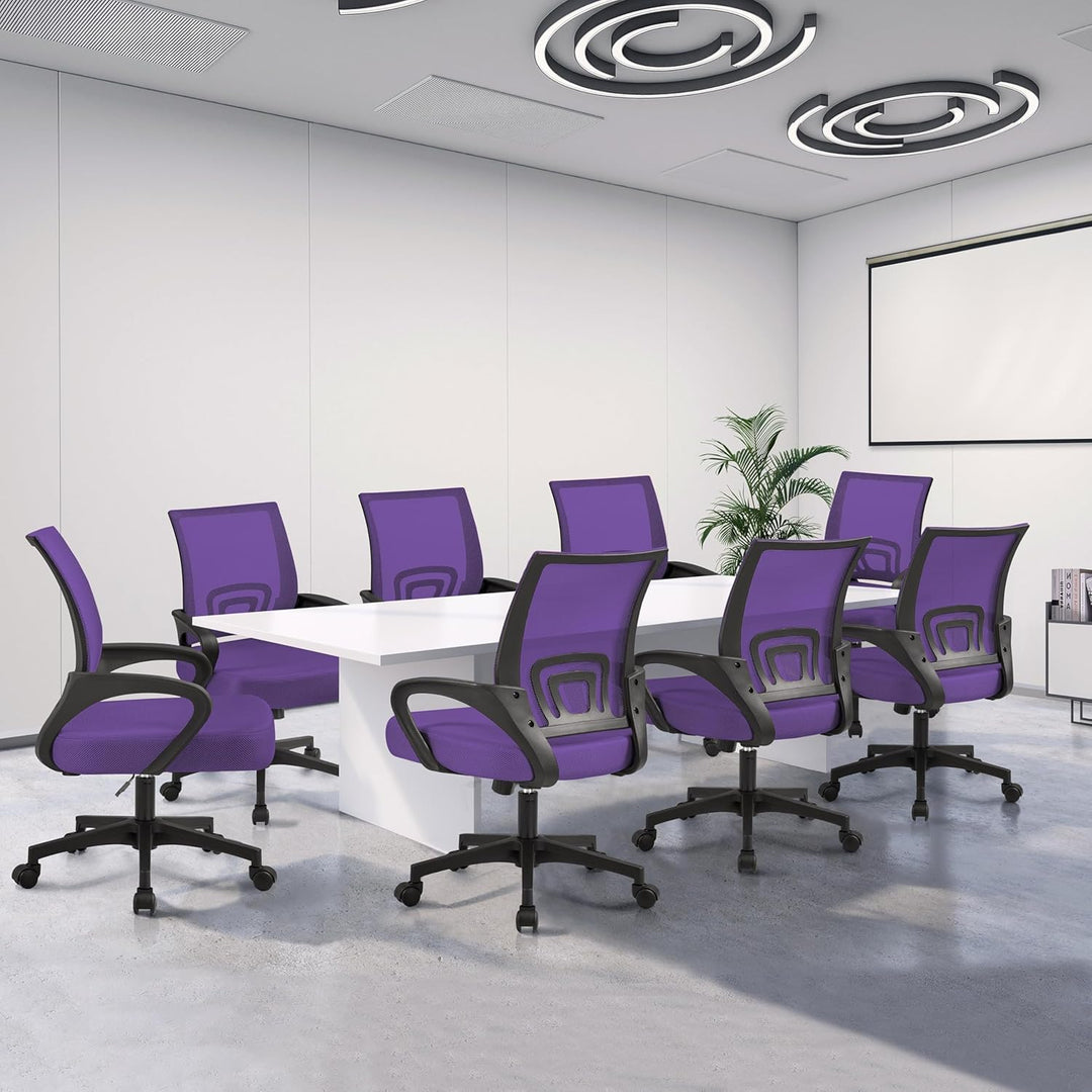 Yaheetech Bürostuhl, Ergonomischer Schreibtischstuhl mit Netzbespannung und Armlehnen, Drehstuhl aus