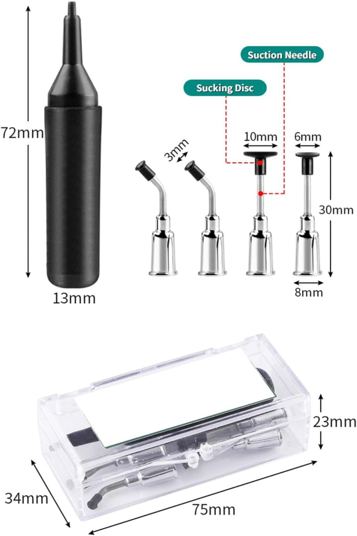 Minadax Antistatik ESD Vakuum Pipette für SMD Bauteile + 4 Aufsätze Picker 2, Picker 2