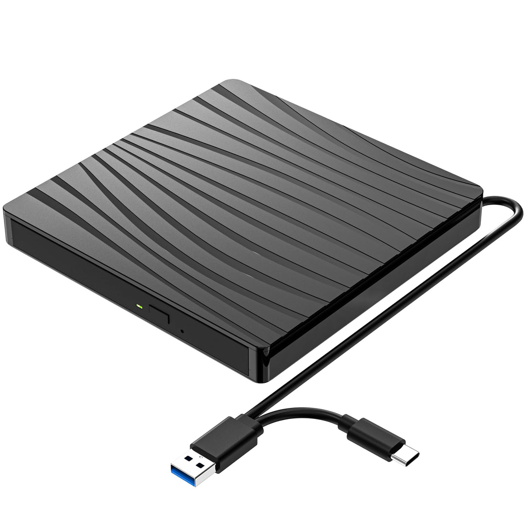 QDSYLQ Externes DVD Laufwerk, USB 3.0 & Type-C Tragbar CD DVD +/-RW Brenner Optical Drive DVD Laufwe