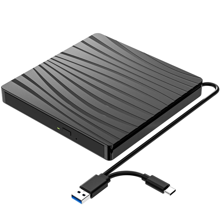 QDSYLQ Externes DVD Laufwerk, USB 3.0 & Type-C Tragbar CD DVD +/-RW Brenner Optical Drive DVD Laufwe