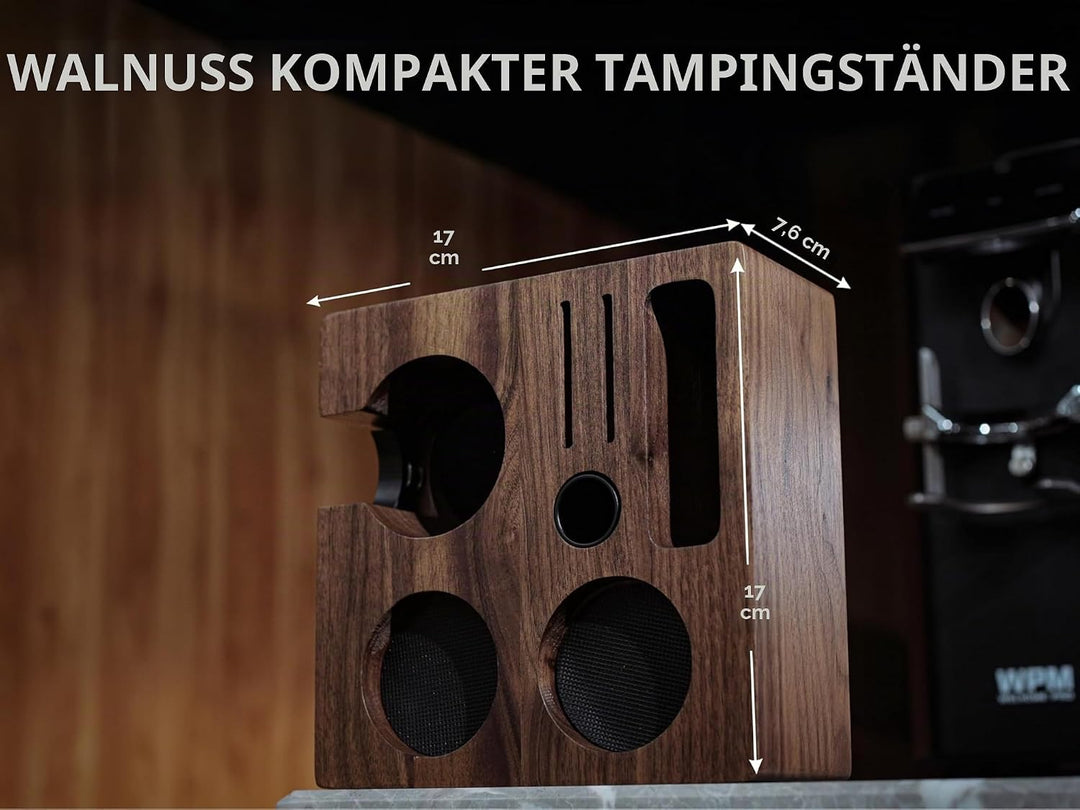 Tamperstation 54mm aus Walnussholz – Siebträgerhalter & Tamper-Ablage für Breville/Sage Maschinen, i