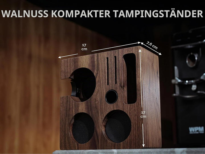 Tamperstation 54mm aus Walnussholz – Siebträgerhalter & Tamper-Ablage für Breville/Sage Maschinen, i