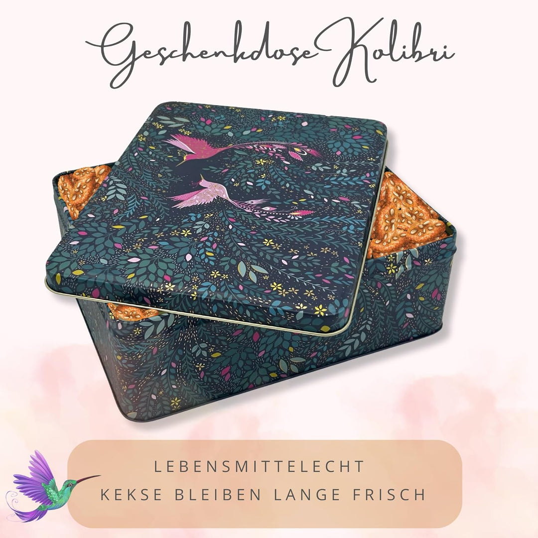MediMuc Geschenkdose Design Sara Miller - Liebevoll gestaltete rechteckige Vorratsdose - Motiv Kolib