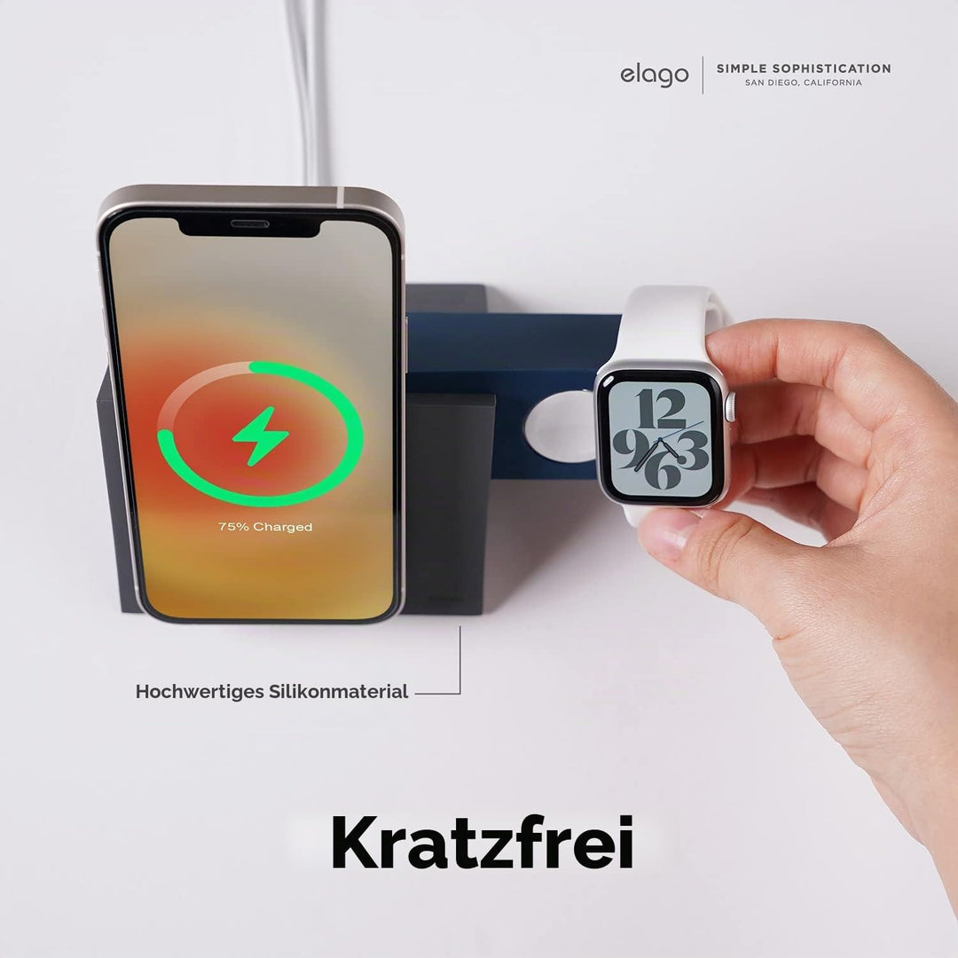 elago MS5 Duo Ladestation Kompatibel mit MagSafe Ladegerät,Kompatibel mit iPhone 15, 14, 13, 12 Seri