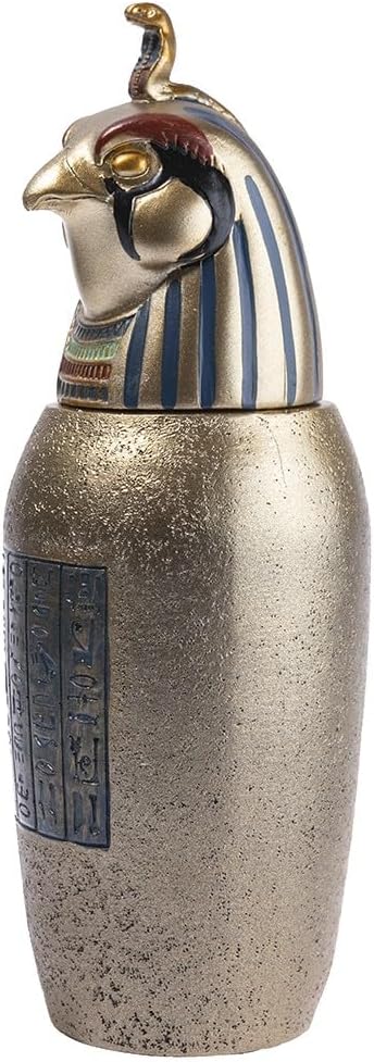 Lachineuse - 4 Ägyptische Canope-Vasen – Dekorative Vasen 21 cm – Dekorationsgegenstände Ägypten Ant