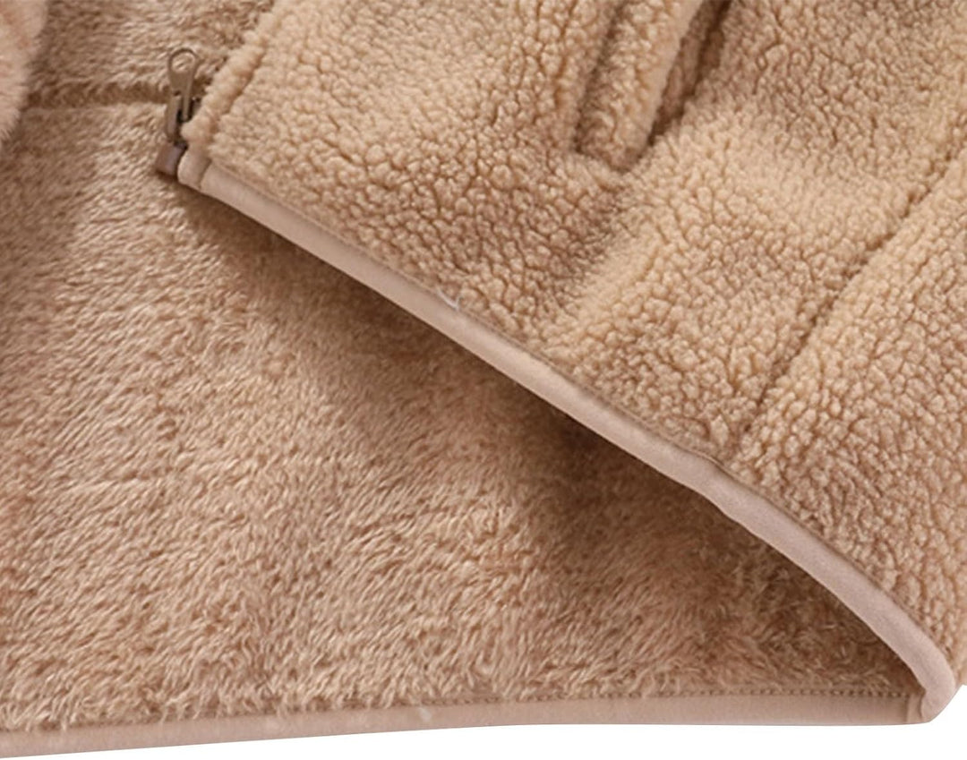 Ybing Teddyjacke Mädchen Warme Fleecejacke Bequem und Weich Plüschjacke mit Taschen Reissverschluss