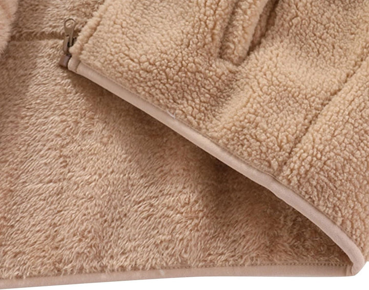 Ybing Teddyjacke Mädchen Warme Fleecejacke Bequem und Weich Plüschjacke mit Taschen Reissverschluss
