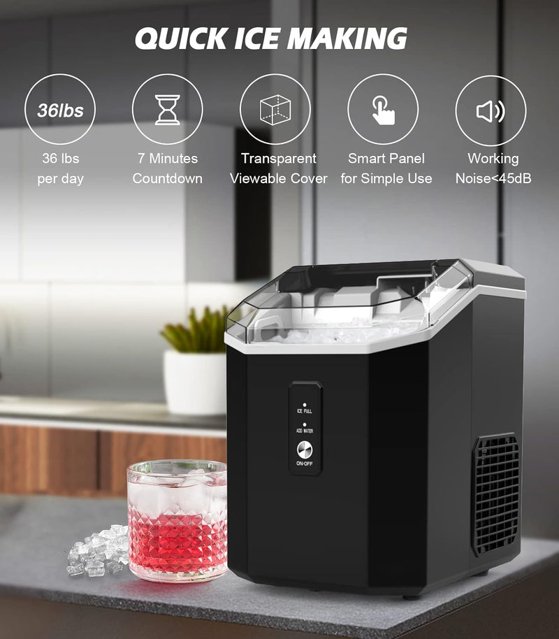 Eiswürfelmaschine Crushed Ice Maschine Tragbare Crush Eiswürfelmaschine Selbstreinigend mit Ein-Klic