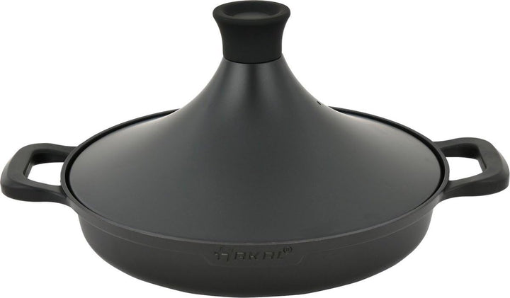 Tajine Safran 30 cm - Antihaft - PFOA free- Geeignet für alle Herdplatten - schwarz inkl. Ofenhandsc