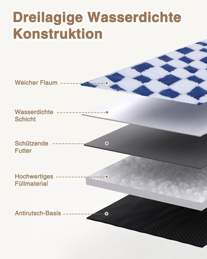 KSIIA Orthopädisches Katzenbett Flauschig 104x69cm, Abnehmbar Katzensofa Hundebett Waschbar, Hundeso
