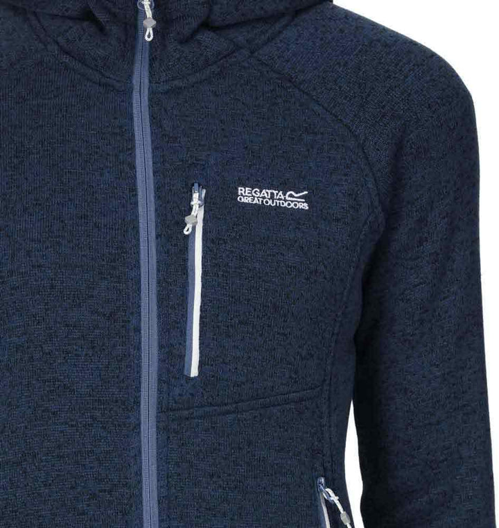 Regatta Damen Newhill Strickfkleecejacke mit Kapuze RWA597 40 dunkelblau