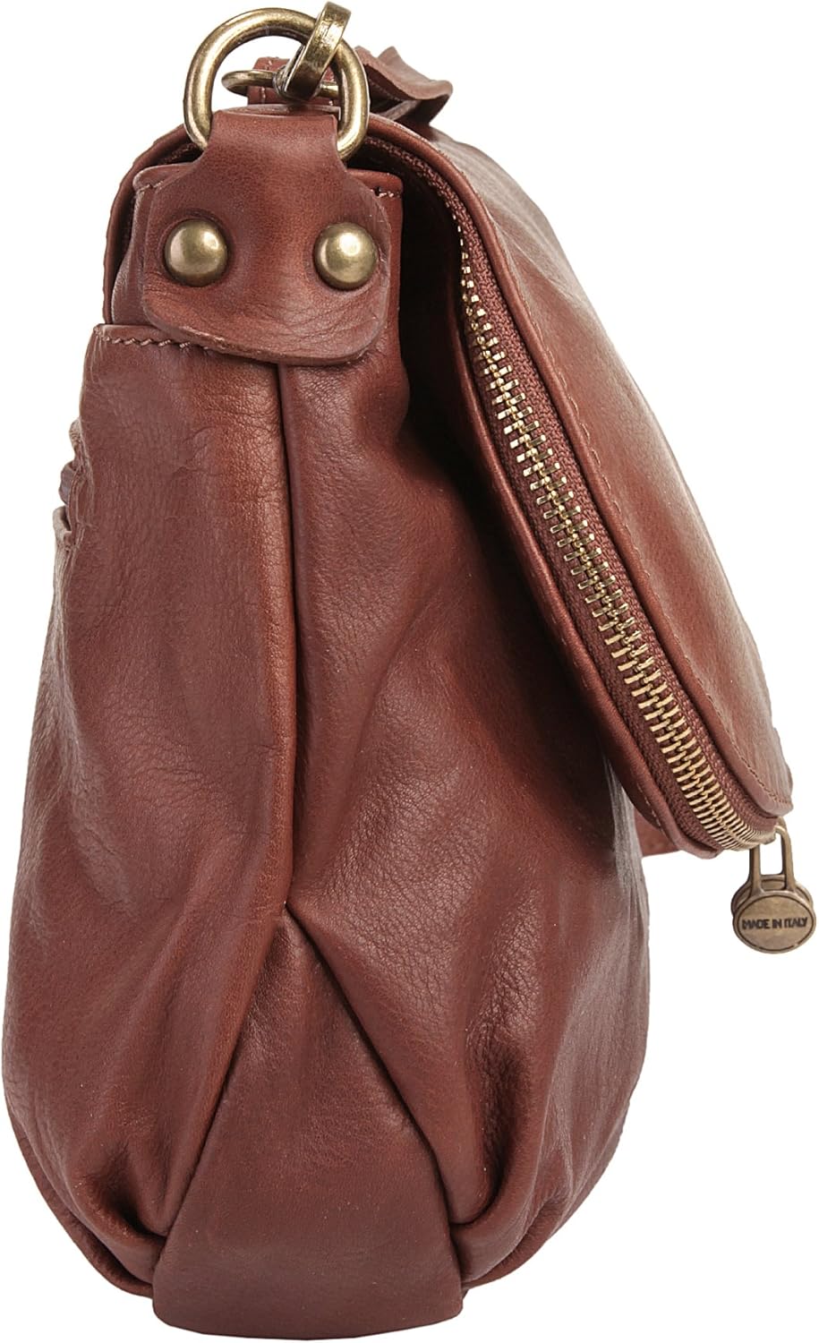 piké Umhängetasche Echt Leder Damen Made in Italy | legere Schultertasche im Slouch-Look | elegantes