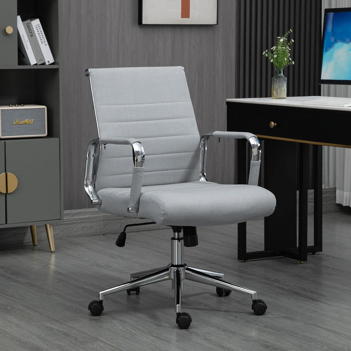 SVITA Office Comfort Bürostuhl Schreibtischstuhl Drehstuhl Chefsessel Stoffbezug Hellgrau Hellgrau S