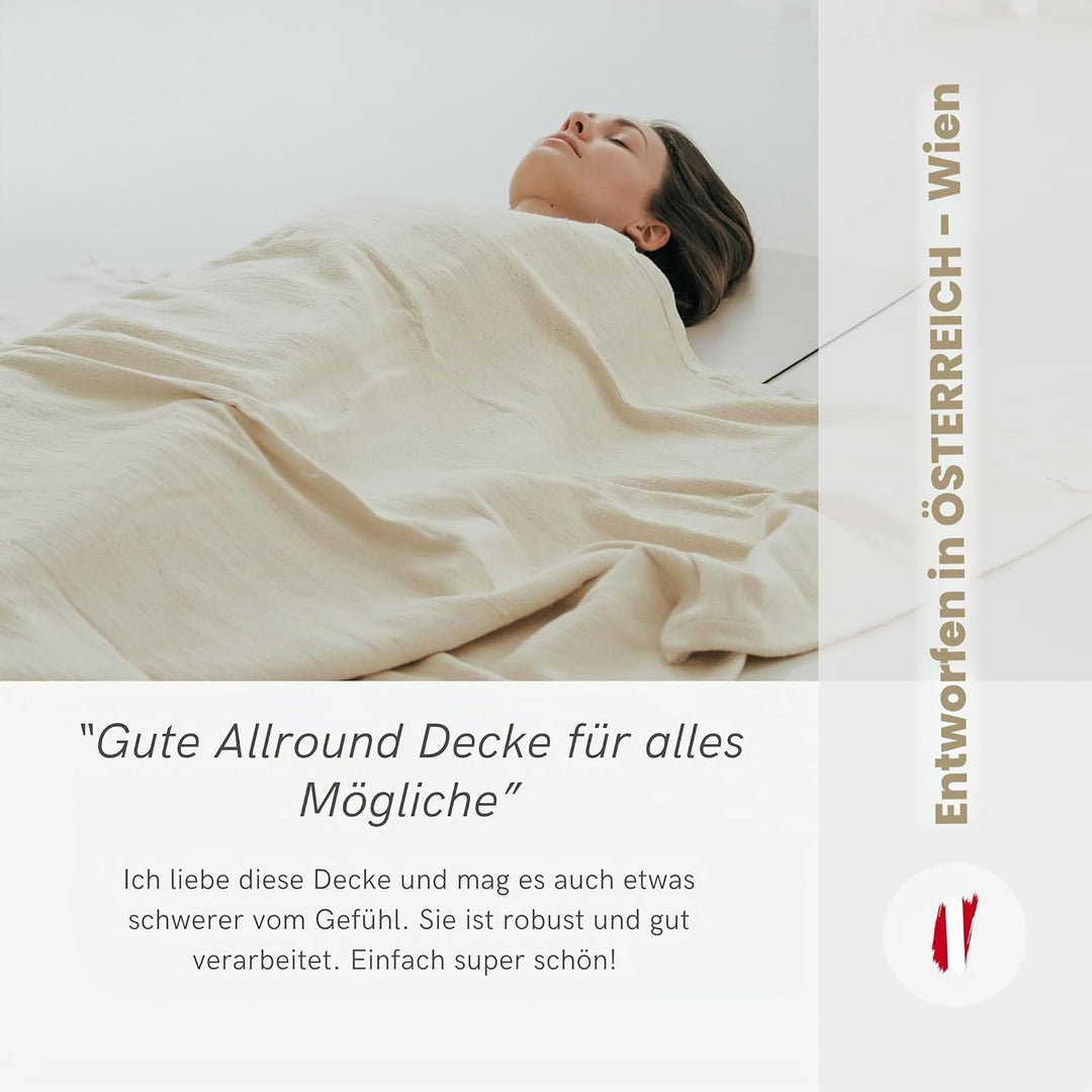 Lotuscrafts Yogadecke Baumwolle Savasana [200 x 150 cm] - Meditationsdecke - Widerstandsfähig & Lang