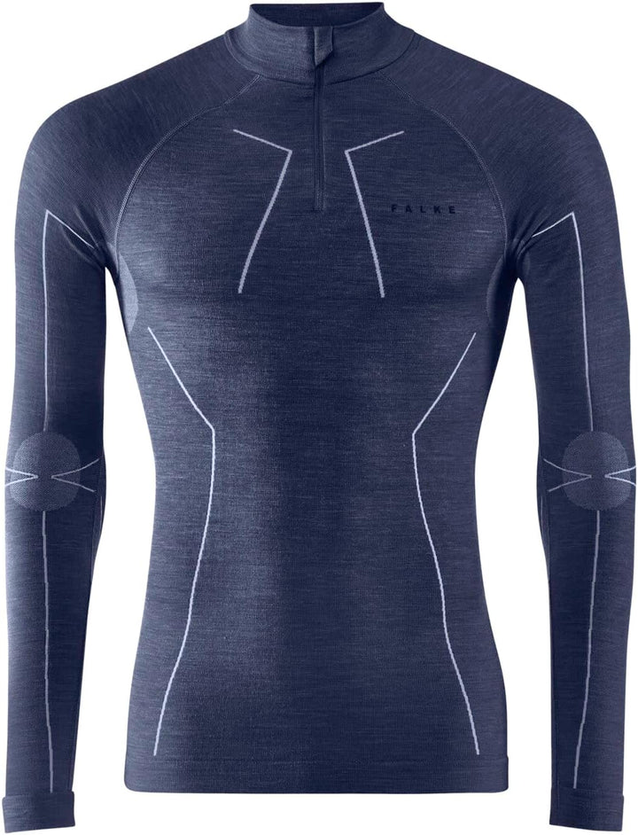 FALKE Herren Wool-Tech Zip Funktionsshirt Langarmshirt kalte bis sehr kalte Temperaturen Funktionsun
