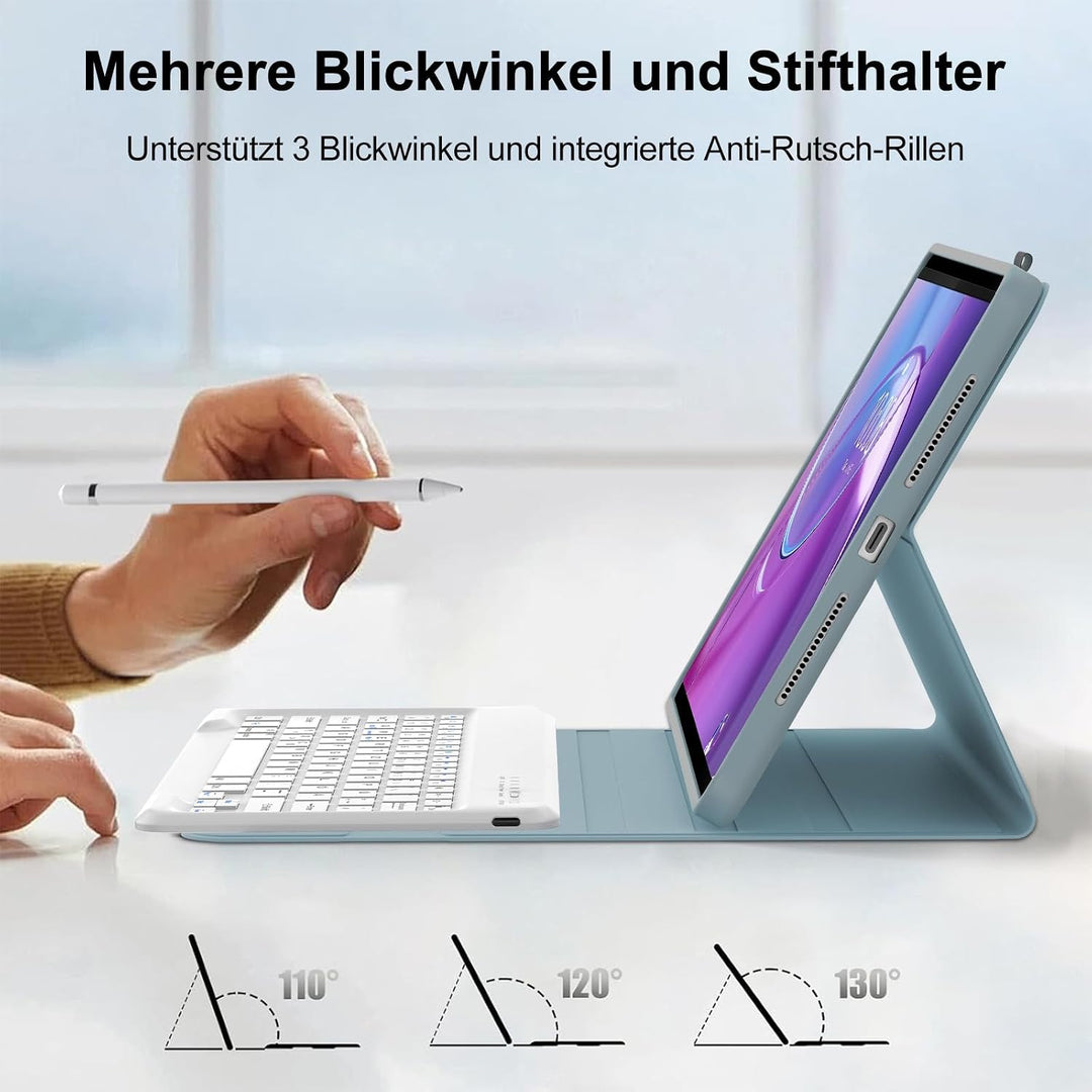 Tastatur für Lenovo Idea Tab Pro Gen 2 Tablet 13 Zoll (TB390FU), Blau | Hülle mit Tastatur für Lenov