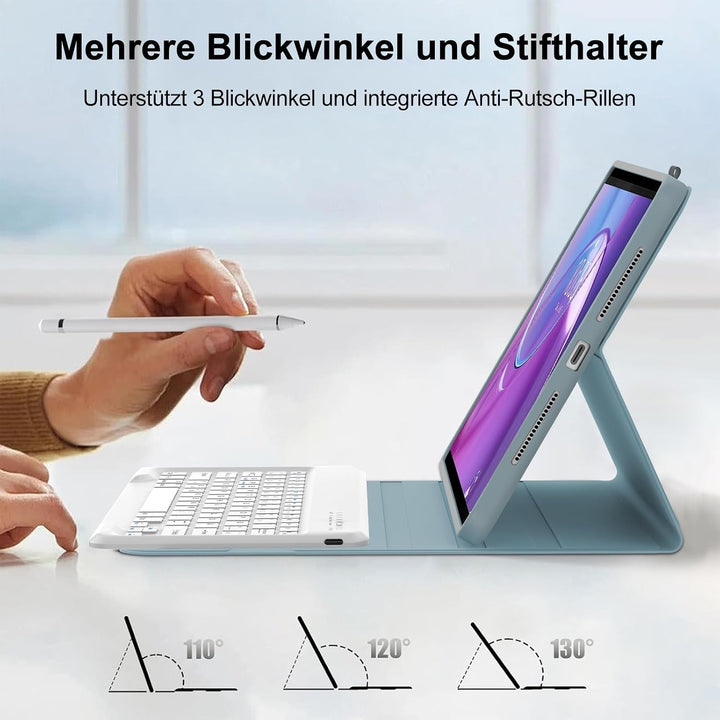 Tastatur für Lenovo Idea Tab Pro Gen 2 Tablet 13 Zoll (TB390FU), Blau | Hülle mit Tastatur für Lenov