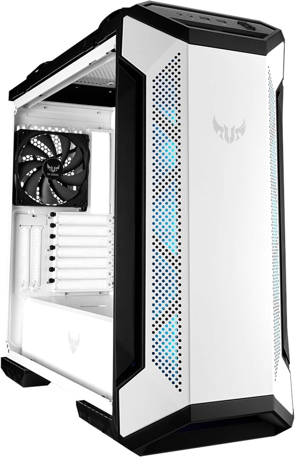 ASUS TUF Gaming GT501 White Edition Mid-Tower Computergehäuse für bis zu EATX Motherboards mit 2 x U