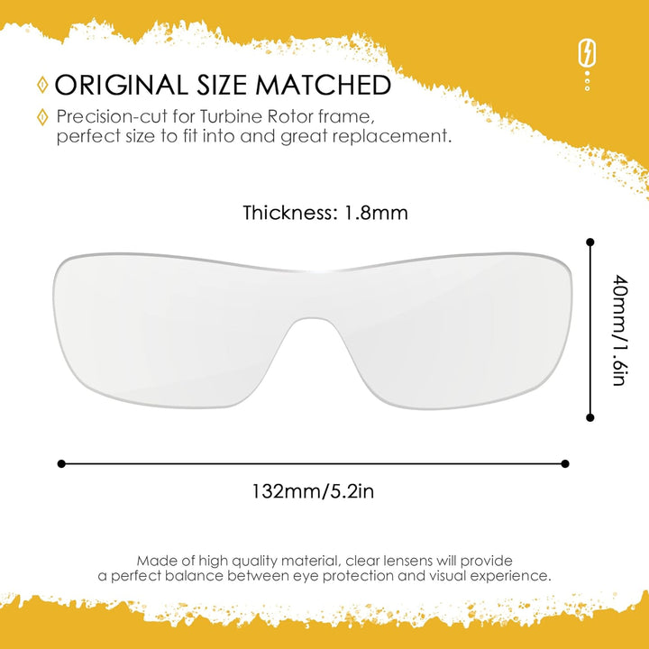 AOZAN ANSI Z87.1 Ersatzgläser kompatibel mit Oakley Turbine Rotor OO9307 Sonnenbrille Gr. onesize, H