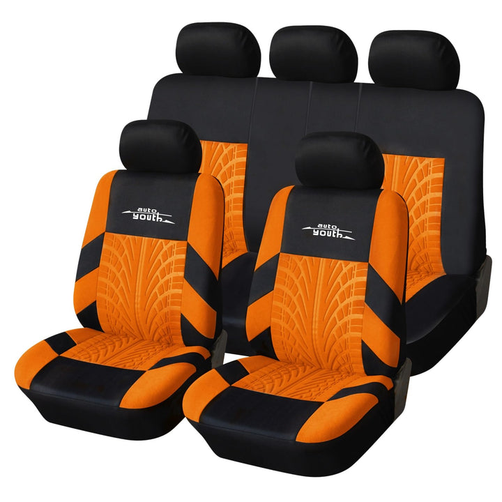 AUTOYOUTH Autositzbezüge Universal Fit Komplettset Autositzschoner Reifenschienen Autositzzubehör 9