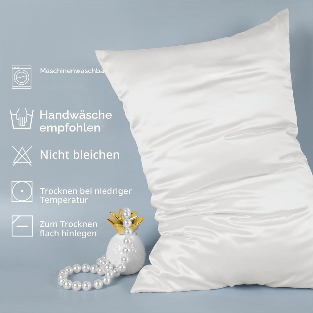 LULUSILK 100% Seide Kissenbezug Haar- und Hautpflege Kissenhülle knitterarm 1 Stück Kissenbezug Seid