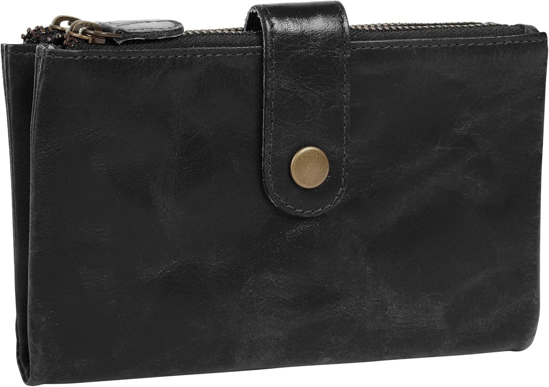 bruno banani Geldbörse Echt Leder schwarz Damen - 021754, Schwarz