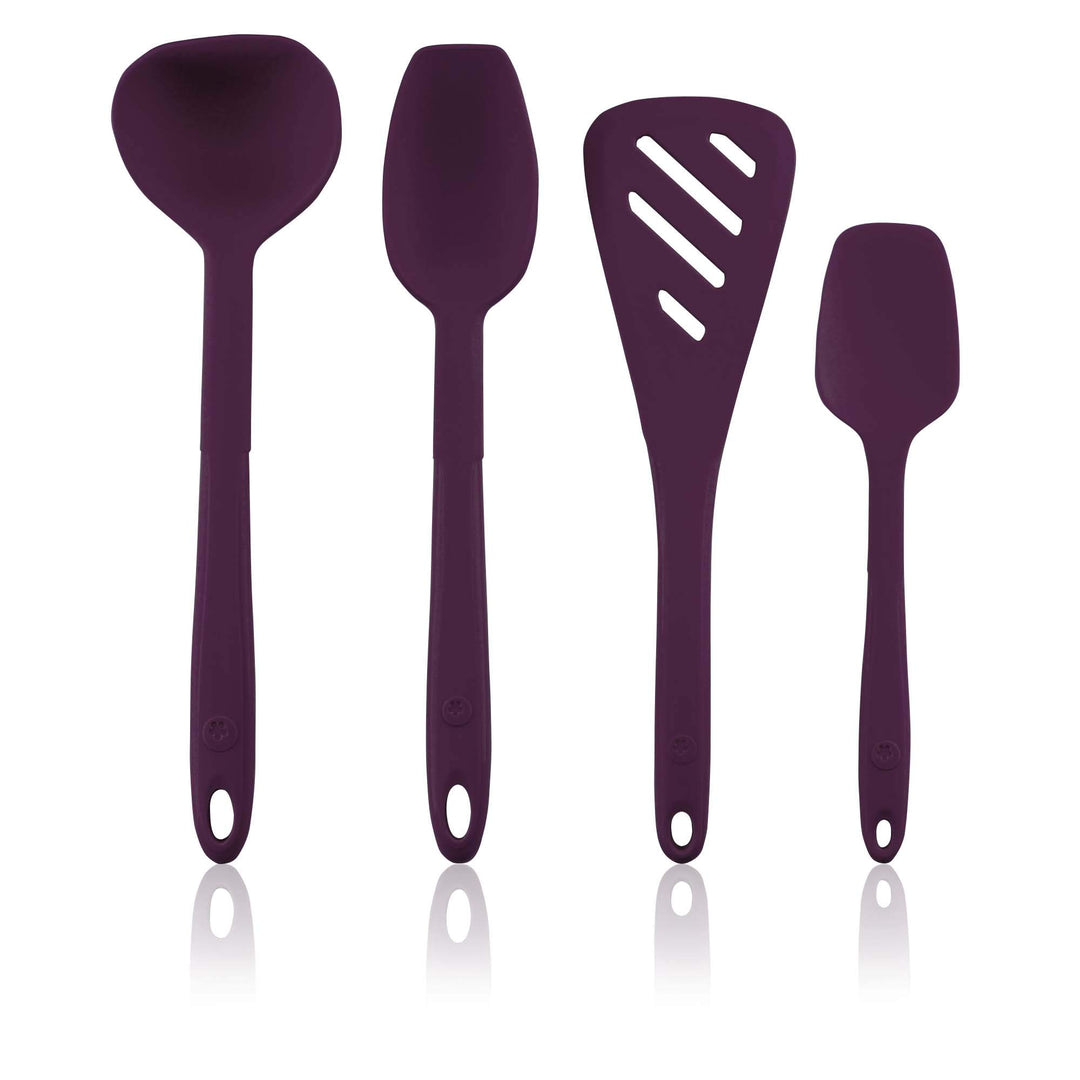 Kochblume Küchenhelfer-Set - Designwender S & Sossenlöffel S & Schöpfkelle S & Flexlöffel S 4er Set