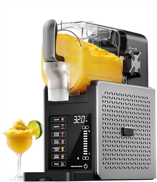 Slush Maschine – 2,5L Slushie Maschine, kein Eis nötig, mit LED-Display, 6 voreingestellte Programme
