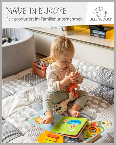 ULLENBOOM Krabbeldecke für Baby 100x100 cm, 100% OEKO-TEX Materialien, Made in EU, Dick & weich gepo