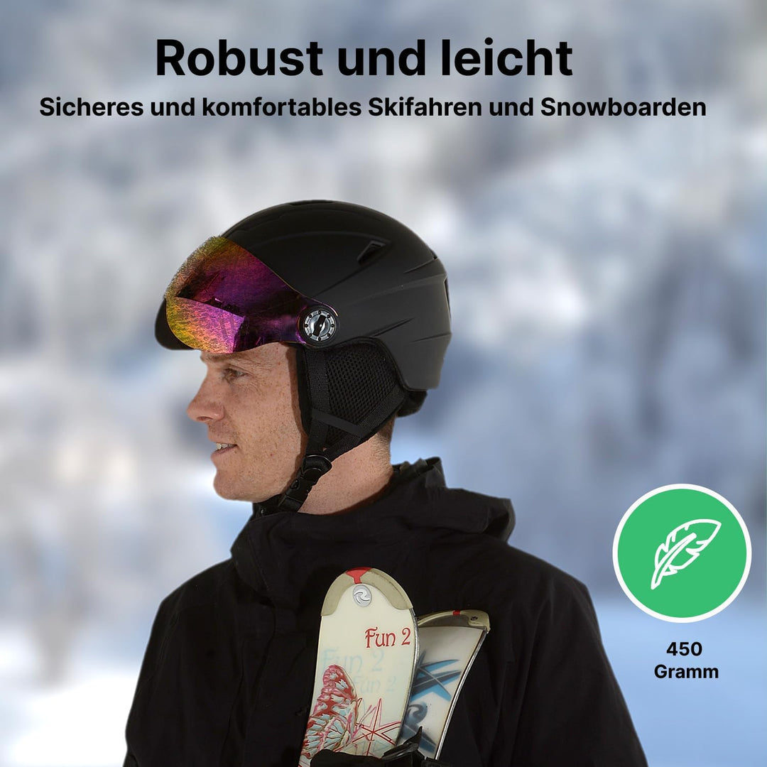 GOOFF Speed Skihelm mit Visier - Helm mit Belüftung und Schutz – Leichtgewicht und Renn-Design – int
