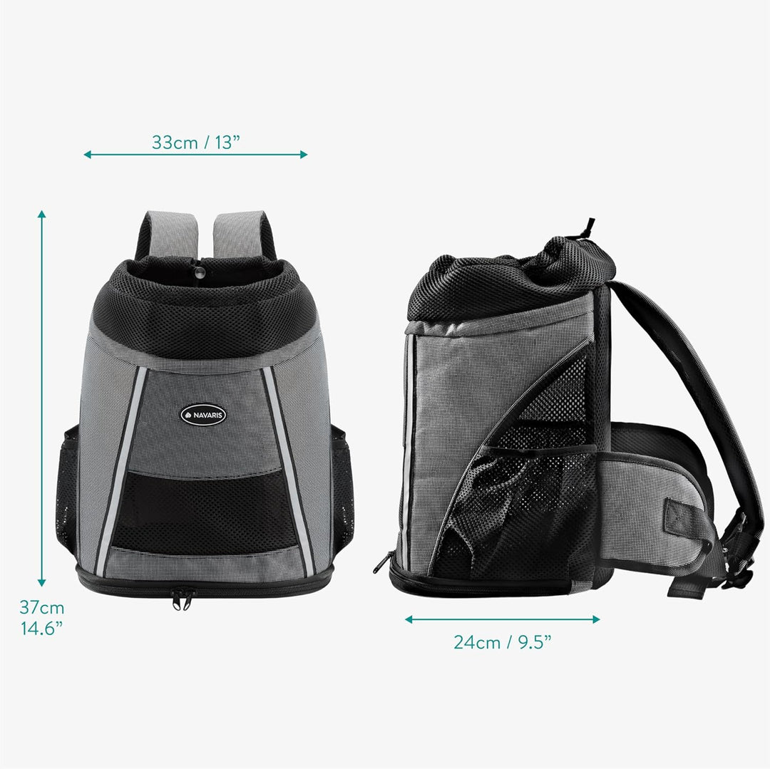 Navaris Rucksack für Hund oder Katze bis 7 kg - gepolsterter Hunderucksack Katzenrucksack - 37 x 33