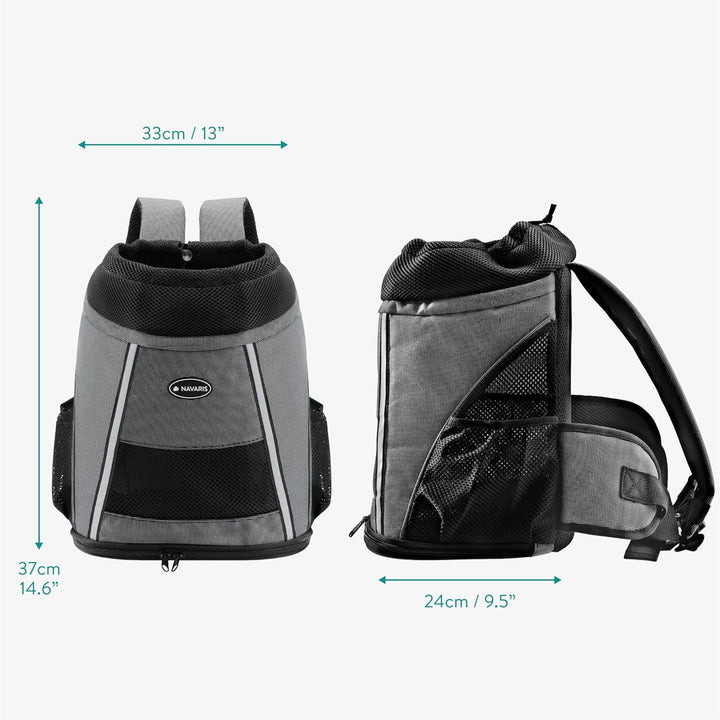 Navaris Rucksack für Hund oder Katze bis 7 kg - gepolsterter Hunderucksack Katzenrucksack - 37 x 33