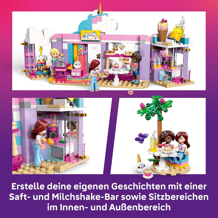 LEGO Friends Einhorn-Traumcafé - Spielzeug Kuchenladen mit 3 Mini Puppen, Kasse & Spielzeug Lebensmi